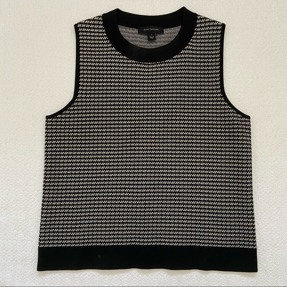 ann taylor houndstooth sweater vest